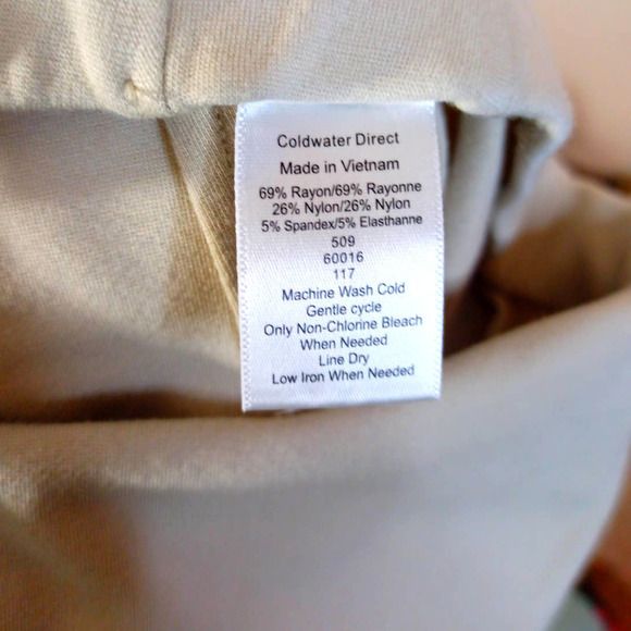 Coldwater Creek Women Sz M Beige Tan Pants Ankle Stretch Classic Work Office - Picture 6 of 6